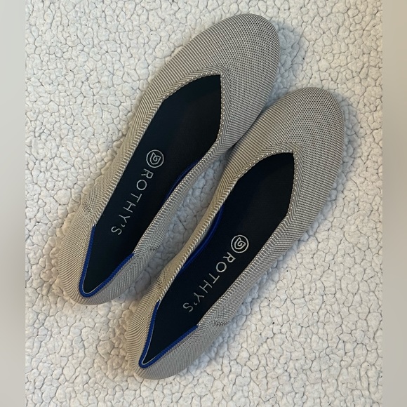 Rothy’s Round Toe Women’s Flats in Retired Flaxseed Birdseye - Picture 2 of 8